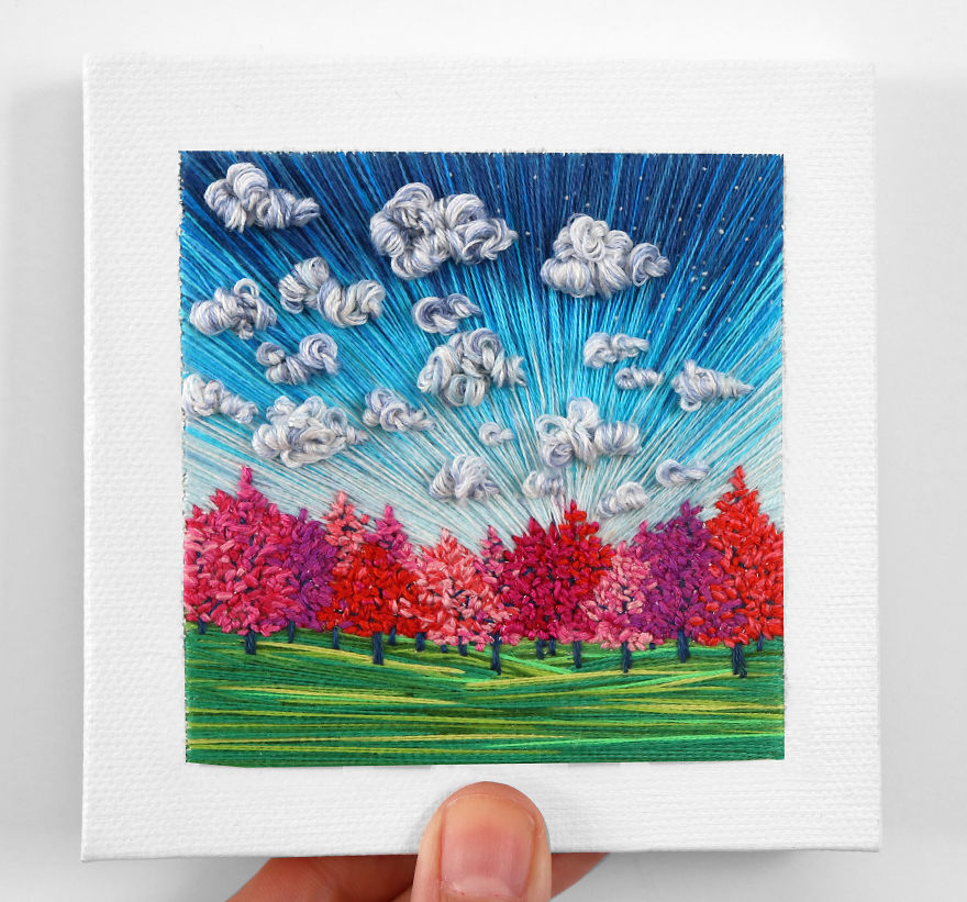 I Use Embroidery To Create Unique Landscapes