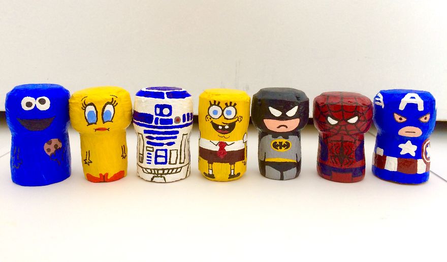 I Turn Champagne Corks Into Popular Characters