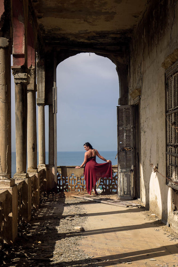 Model Poses Within The War Torn Abandoned Ruins Of Lebanon