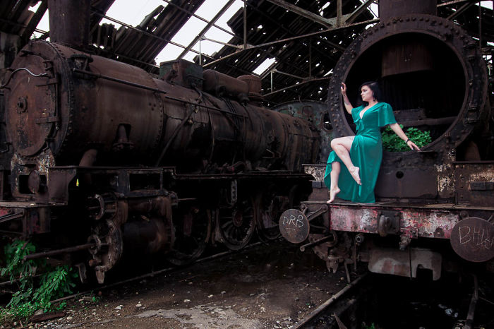 Model Poses Within The War Torn Abandoned Ruins Of Lebanon