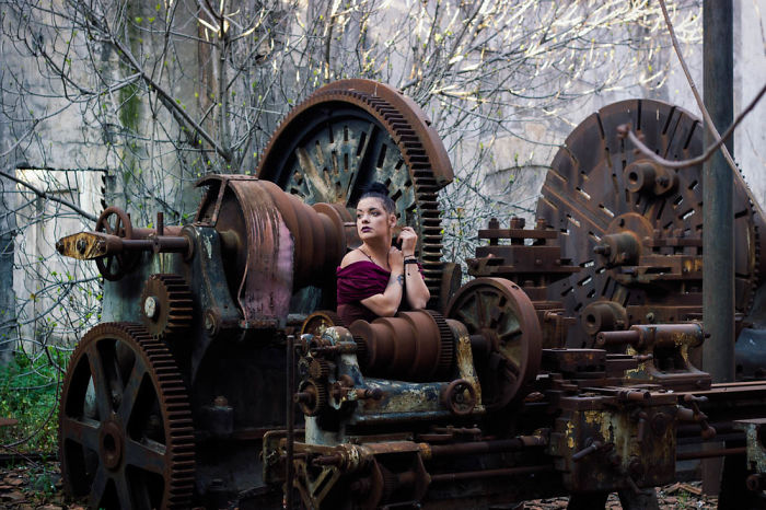 Model Poses Within The War Torn Abandoned Ruins Of Lebanon