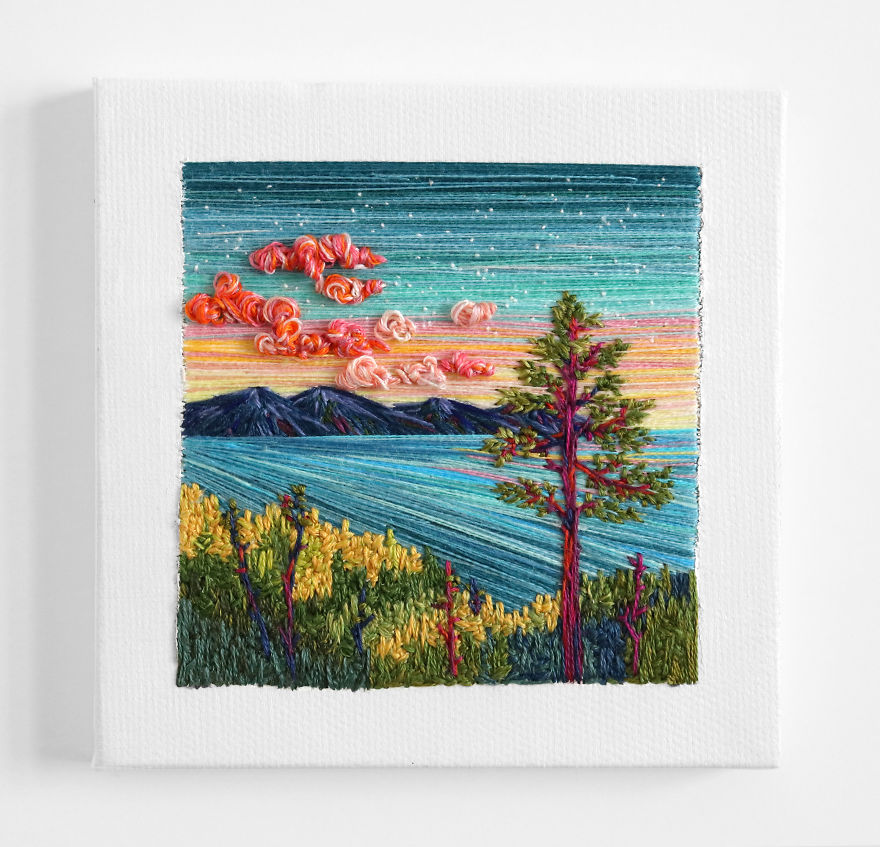 I Use Embroidery To Create Unique Landscapes