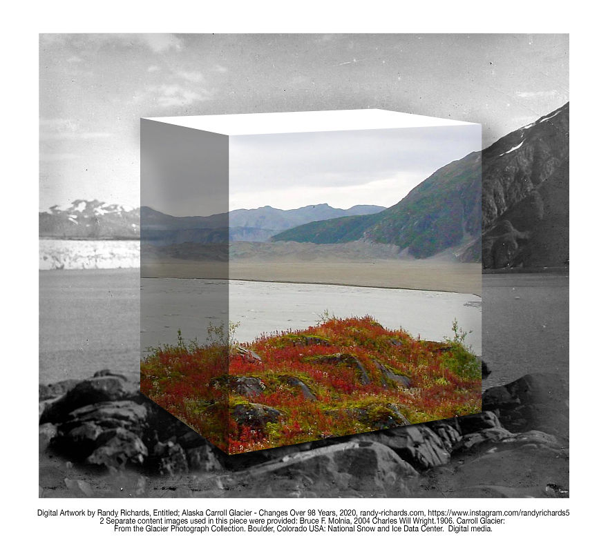 Alaska Carroll Glacier - Changes Over 98 Years: Then & Now