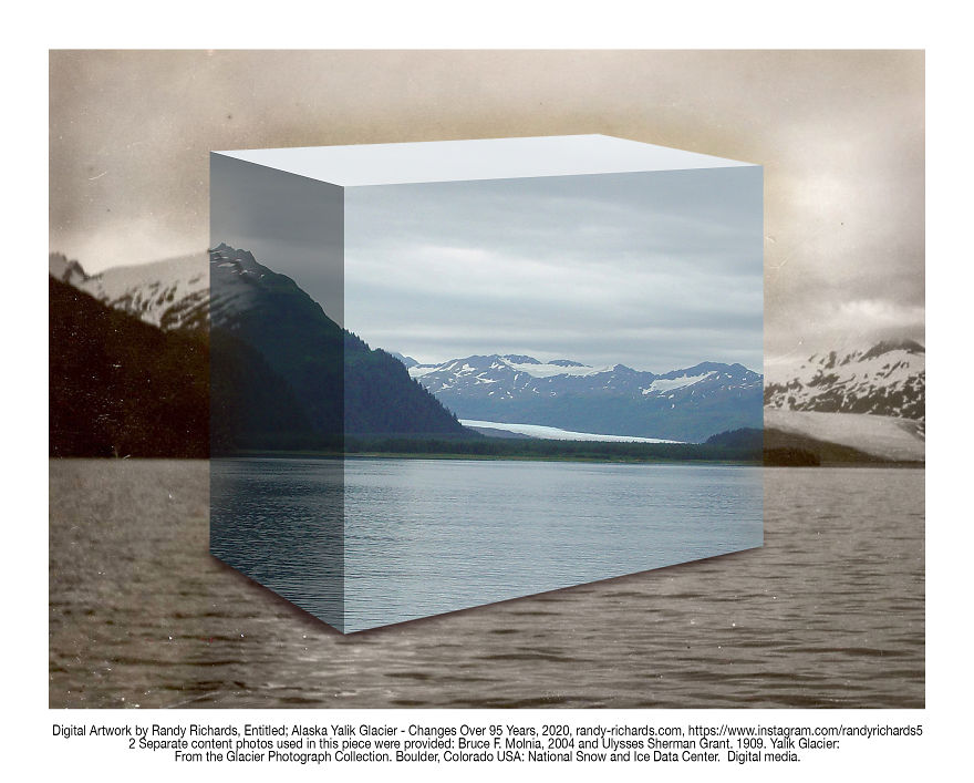 Alaska Yalik Glacier - Changes Over 95 Years: Then & Now