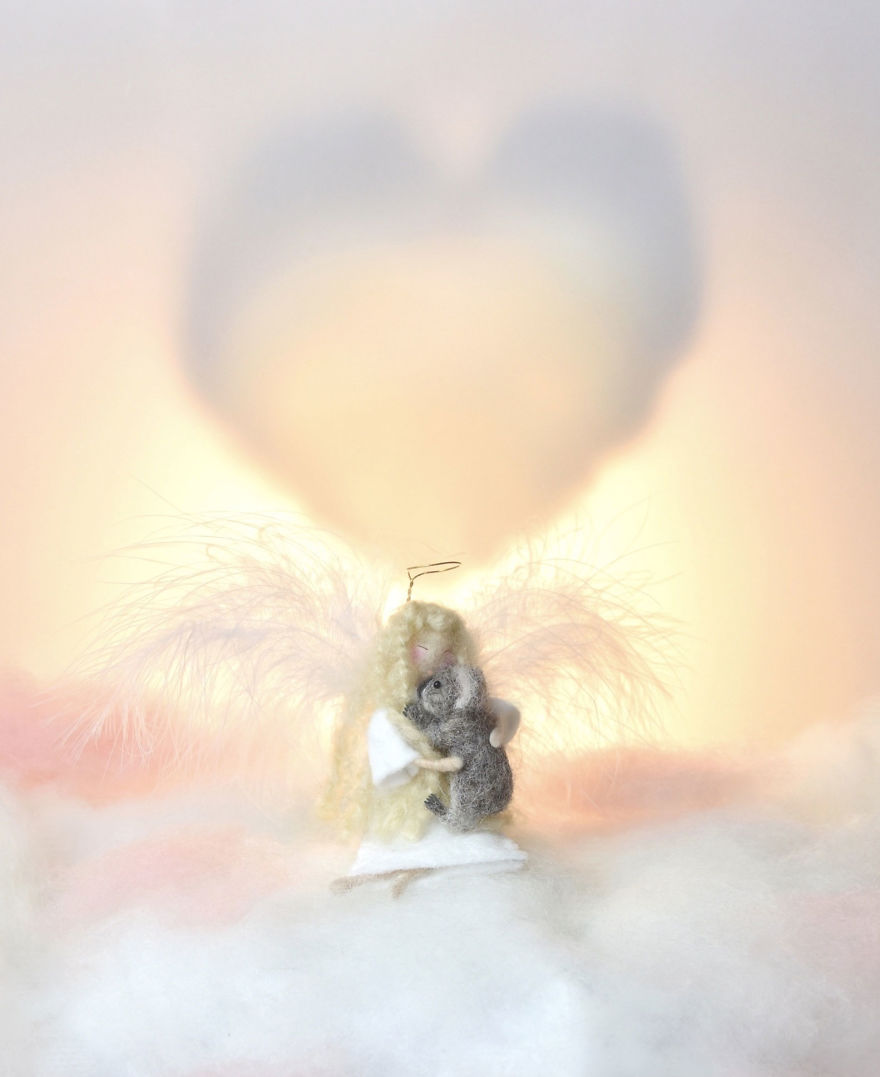 My Teenage Daughter Built Me A Custom Wooden Theatre Box So I Could Build Dreamy 3D Art Work Scenes From My Needle Felted Creations