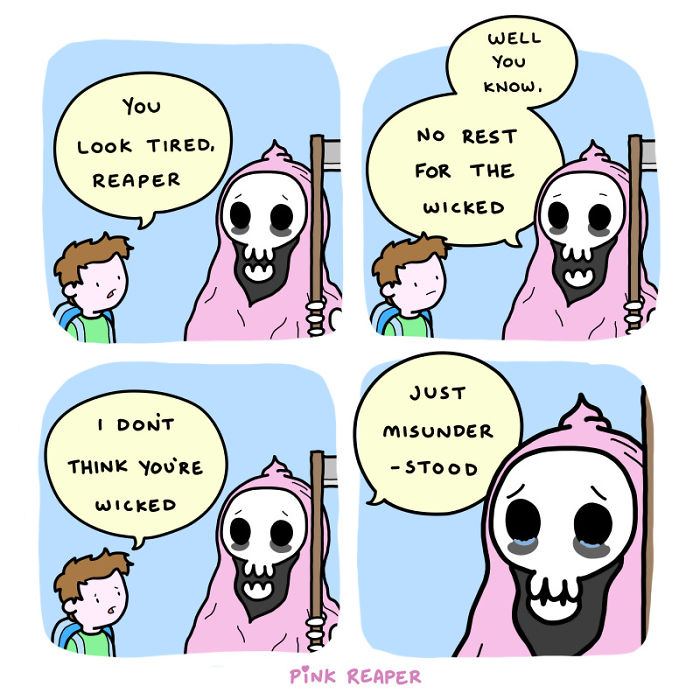 Wholesome Webcomic About The Grim Reaper’s Brighter Side (15 Pics) Wholesome Webcomic About The Grim Reaper’s Brighter Side (15 Pics)