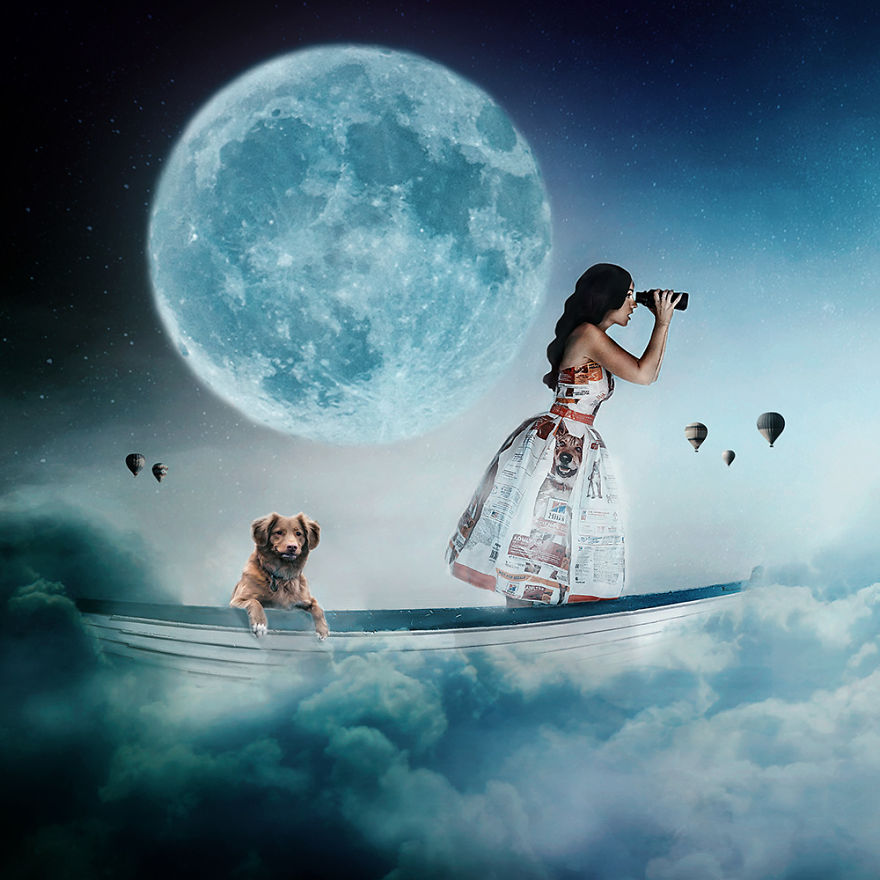 Kimi Weintraub In Dog Food Bag Strapless Tea-Length Cocktail Dress