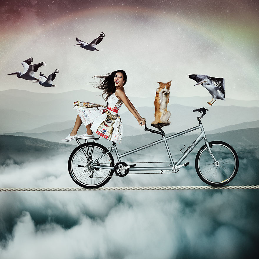 Megan Muffson In Dog Food Bag Strapless Cocktail Dress