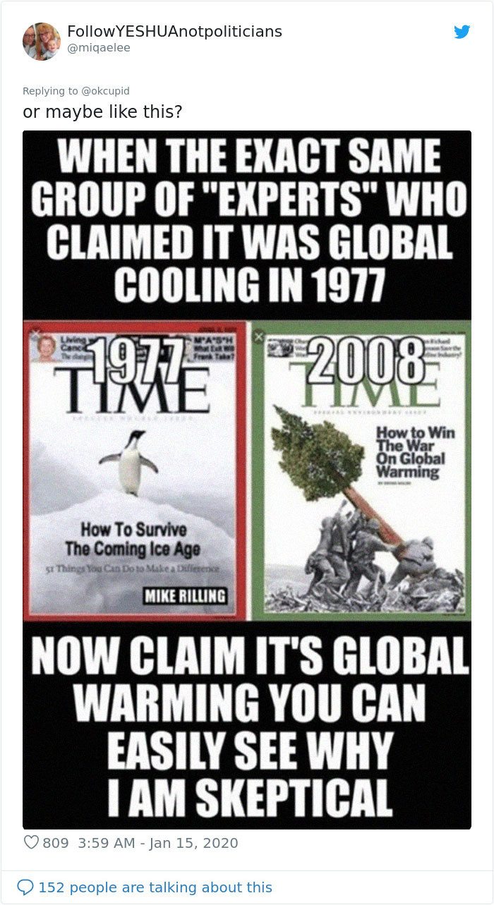 Dating Site OkCupid Adds A New Option That Allows Users To Filter Out Climate Change Deniers, Not Everyone Supports It Dating Site OkCupid Adds A New Option That Allows Users To Filter Out Climate Change Deniers, Not Everyone Supports It