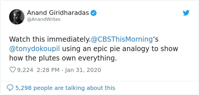 Guy Explains America's Wealth Inequality Using A Pie And People Are Mad