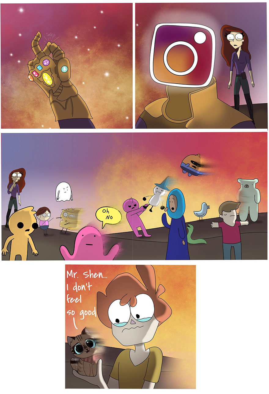 Inappropriate comics parodying popular culture with humorous and edgy scenes in a colorful, digital art style.