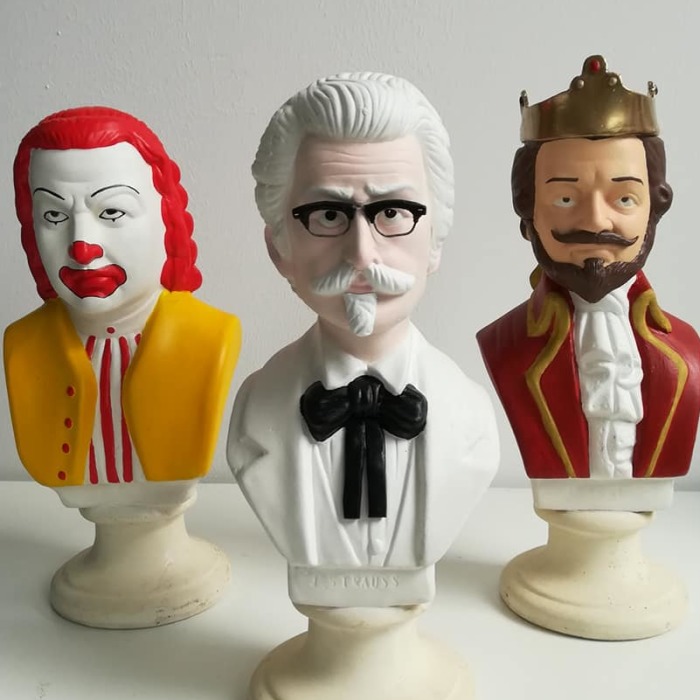I Made The Fastfood Trio Out Of Thrift Shop Busts