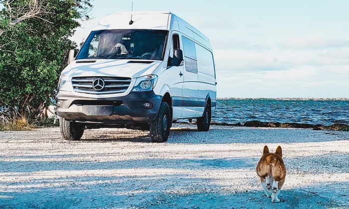 Couple Live A Simple & Adventure Filled Life In A DIY Sprinter Van Conversion