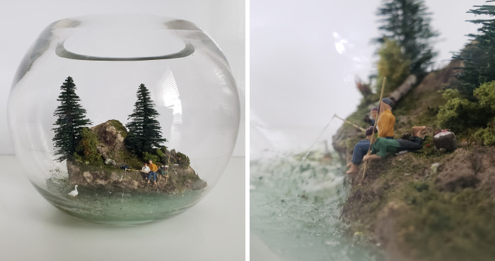I Created A Miniature Scene In A Bowl