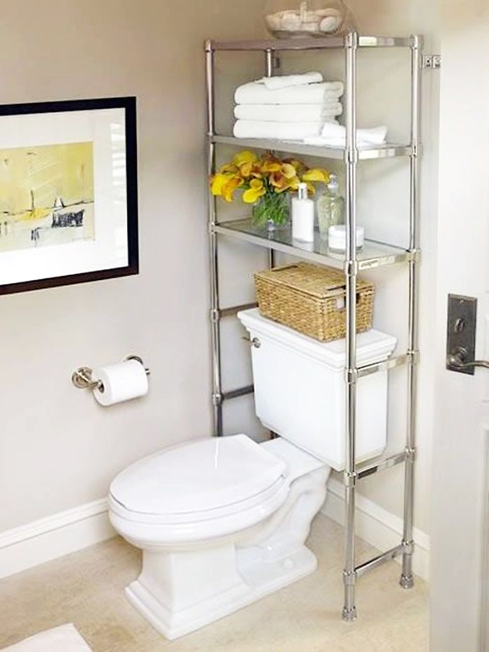 Install An Over-The-Toilet Rack For Stacking Up Toiletries
