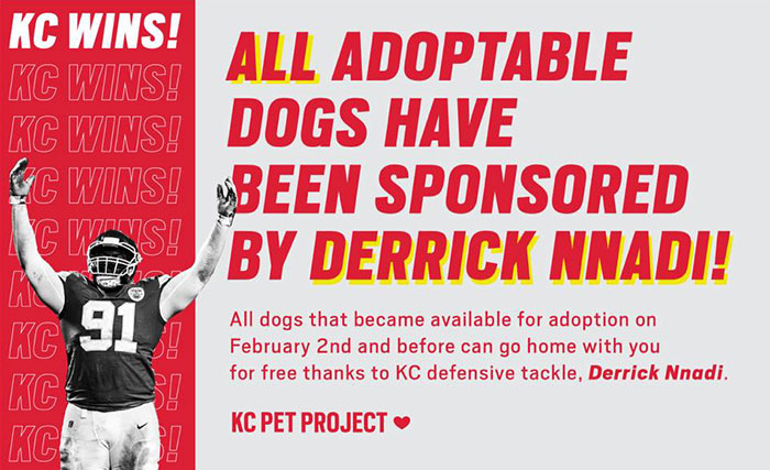 Super Bowl Winner Celebrates Victory By Paying The Adoption Fees Of Every Dog In A Shelter Super Bowl Winner Celebrates Victory By Paying The Adoption Fees Of Every Dog In A Shelter