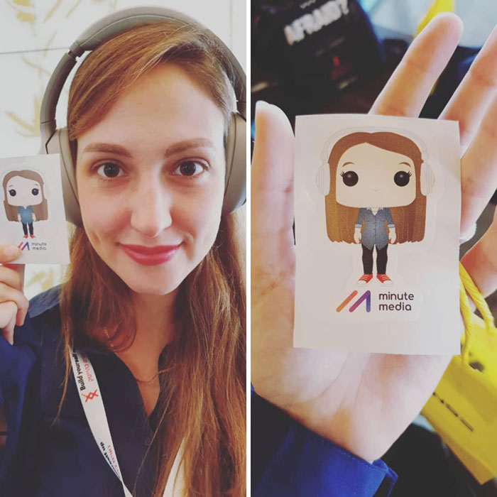 When You Go To A Meetup And They Give Away Stickers That Look Just Like You And Now Everybody's Gonna Have A Mini Me On Their Laptops