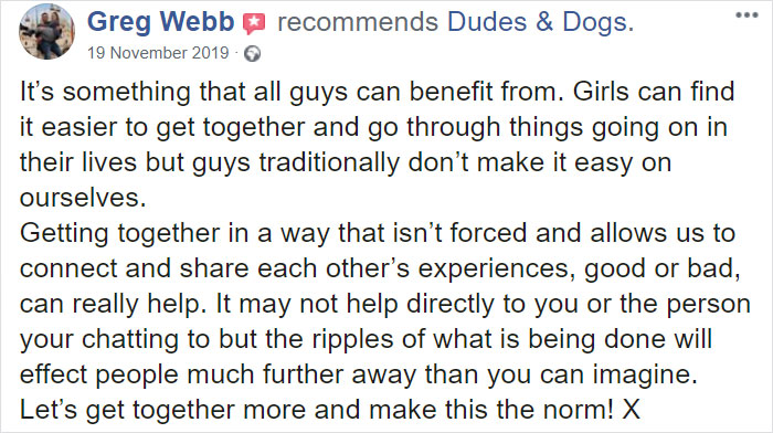 Guy Sets Up A Dog-Walking Group For Men Who Need A Companion To Open Up About Their Problems