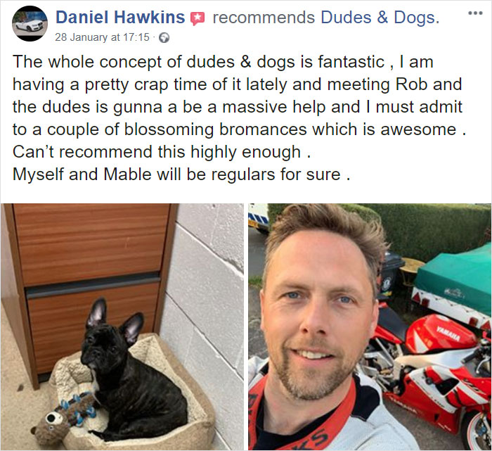 Guy Sets Up A Dog-Walking Group For Men Who Need A Companion To Open Up About Their Problems