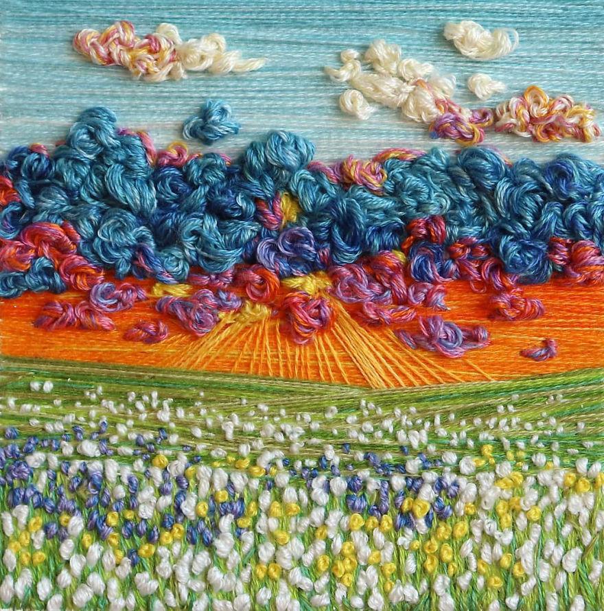 I Use Embroidery To Create Unique Landscapes