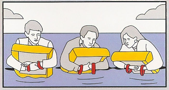 Flight Safety Illustrations Drawn By Someone Who Probably Doesn’t Know How Kids Look
