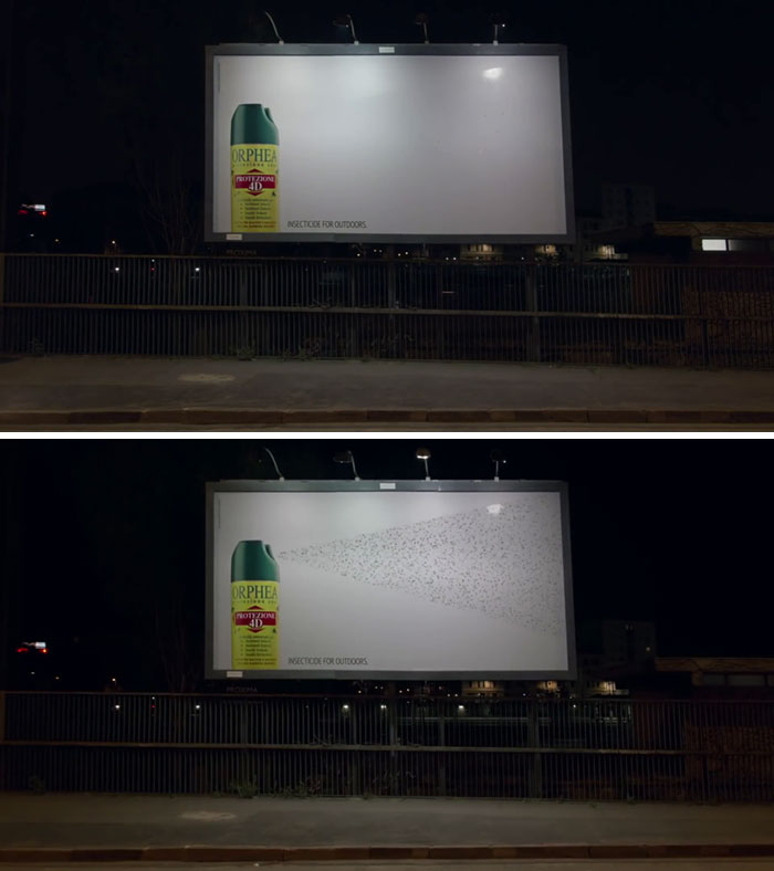 Billboard Turned Into Bug Trap For Insecticide Spray Ad