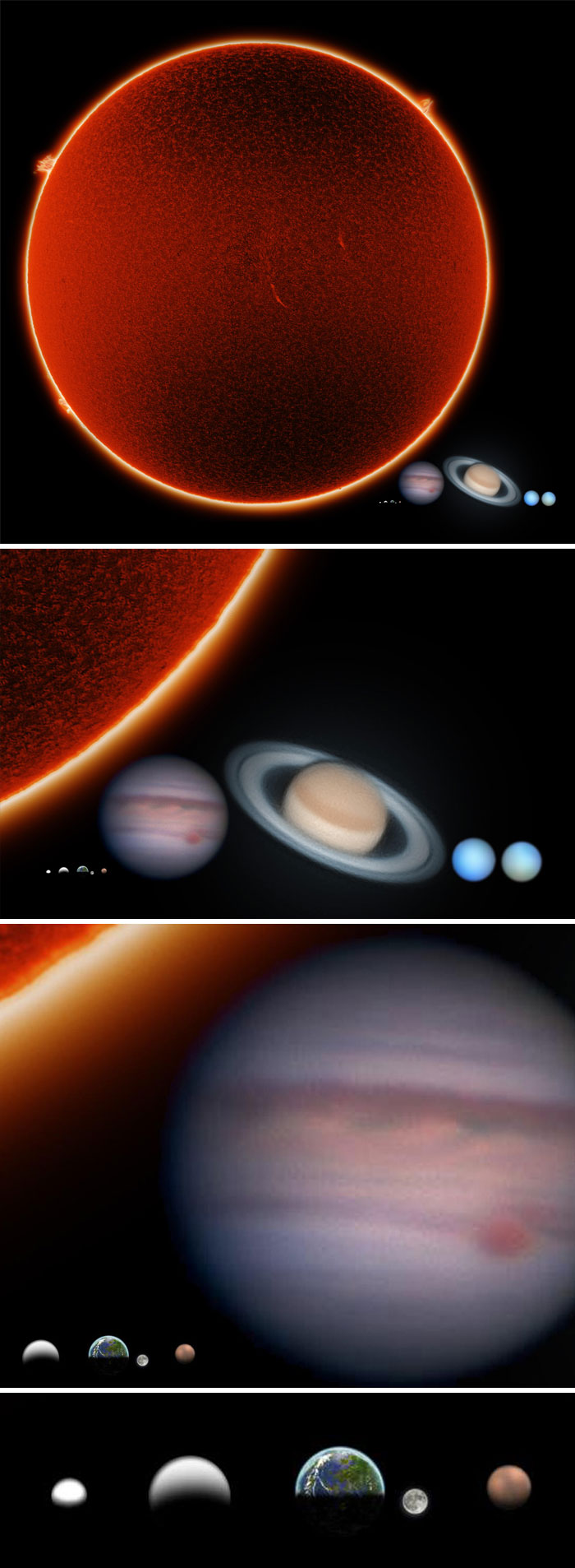 I Took A Photo Of Every Planet In Our Solar System And Adjusted Their Size To Show How Huge Our Sun Is