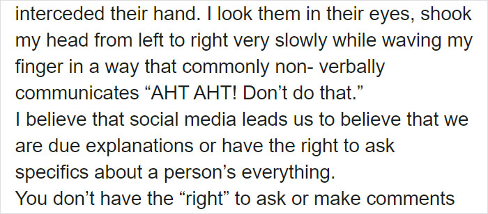 Text discussing respect and personal boundaries on social media interactions. Text discussing respect and personal boundaries on social media interactions.