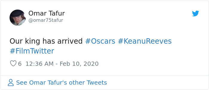 Keanu Reeves Steals The Red Carpet Show At The Oscars By Bringing His Mother As His Date