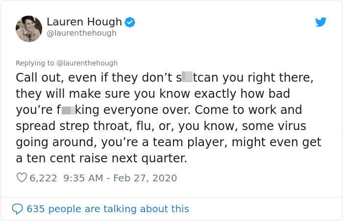 People Are Pointing Out That The Lack Of Sick Days For US Employees Could Make The Spread Of Coronavirus Accelerate People Are Pointing Out That The Lack Of Sick Days For US Employees Could Make The Spread Of Coronavirus Accelerate