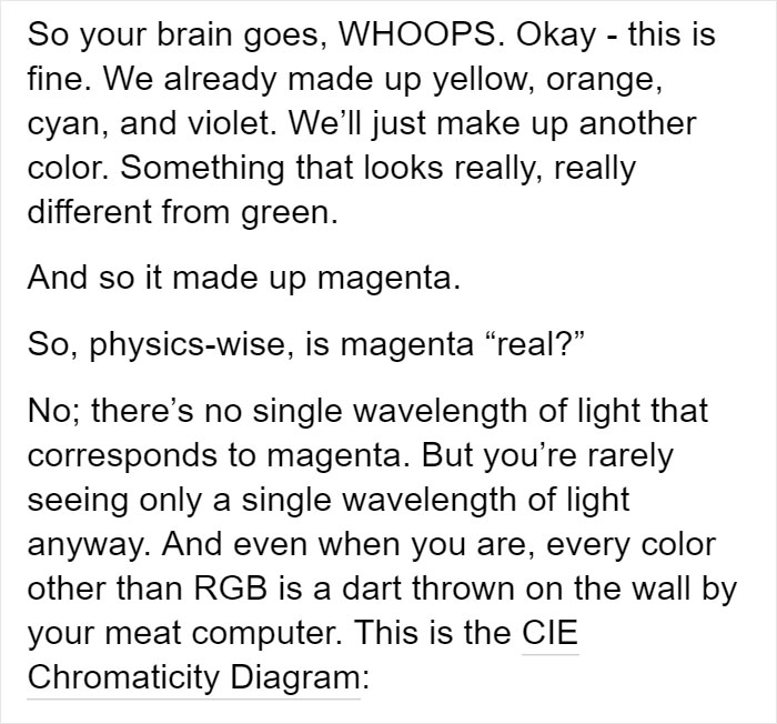 Tumblr Users Freak Out That Magenta Is Not A Real Color And That Impossible Colors Exist Tumblr Users Freak Out That Magenta Is Not A Real Color And That Impossible Colors Exist