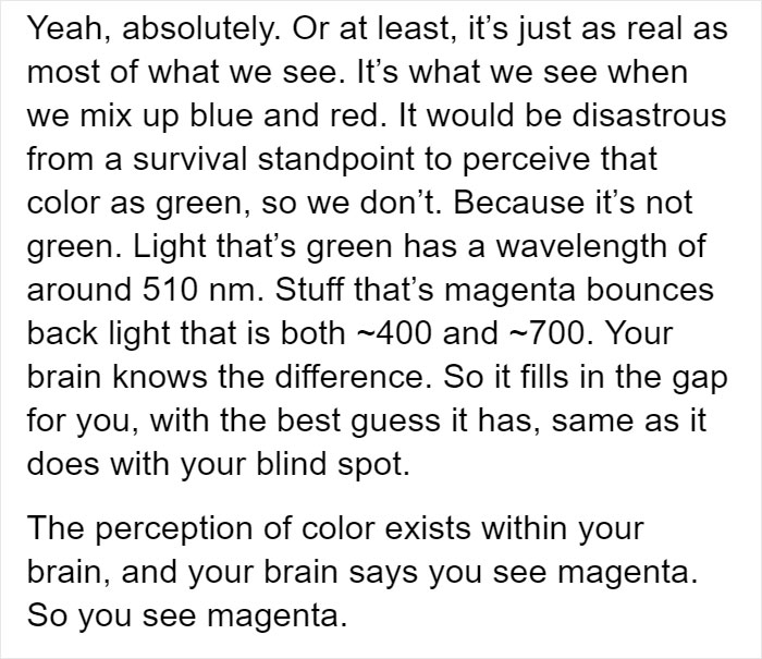 Tumblr Users Freak Out That Magenta Is Not A Real Color And That Impossible Colors Exist Tumblr Users Freak Out That Magenta Is Not A Real Color And That Impossible Colors Exist