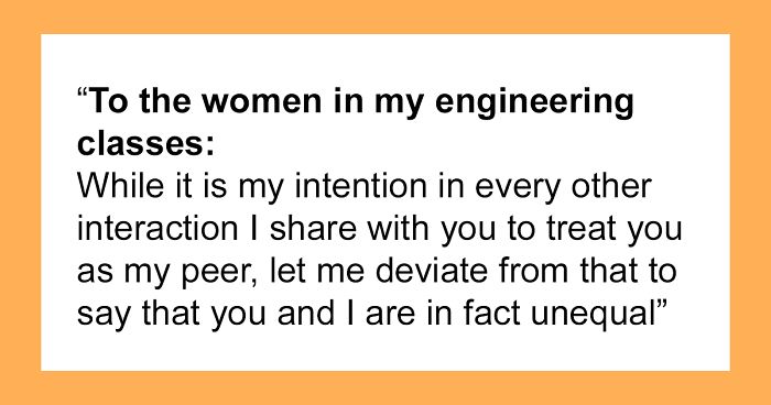 Male Engineering Student Calmly Explains Why Female Classmates Aren’t His Equals