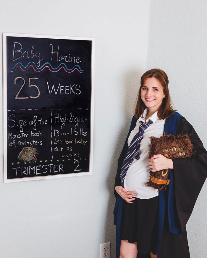 Woman Dresses Up As Different Pop Culture Characters To Celebrate Each Week Of Her Pregnancy