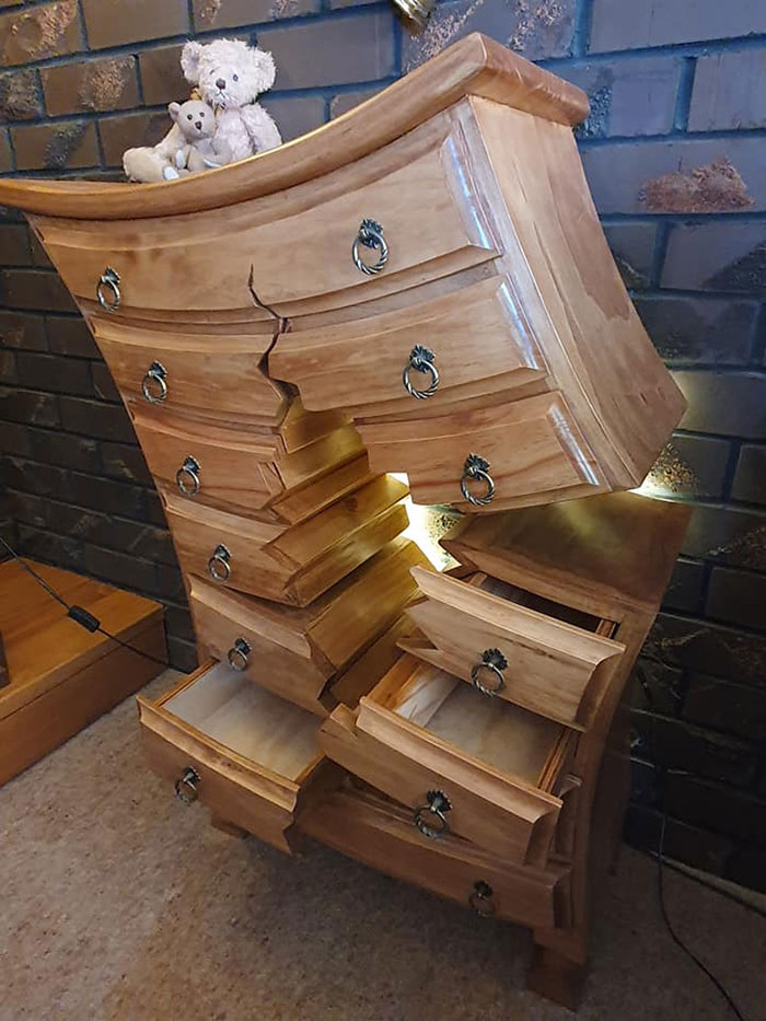 This Retired Cabinet Maker Goes Viral For Making Broken And Weird Furniture That Belongs In Disney Movies This Retired Cabinet Maker Goes Viral For Making Broken And Weird Furniture That Belongs In Disney Movies