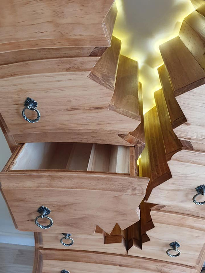 This Retired Cabinet Maker Goes Viral For Making Broken And Weird Furniture That Belongs In Disney Movies This Retired Cabinet Maker Goes Viral For Making Broken And Weird Furniture That Belongs In Disney Movies
