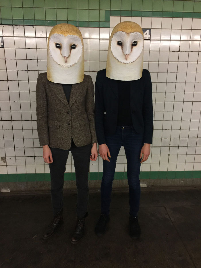Artist Creates Realistic Animal Masks And Poses With Them In Ordinary Urban Areas Artist Creates Realistic Animal Masks And Poses With Them In Ordinary Urban Areas