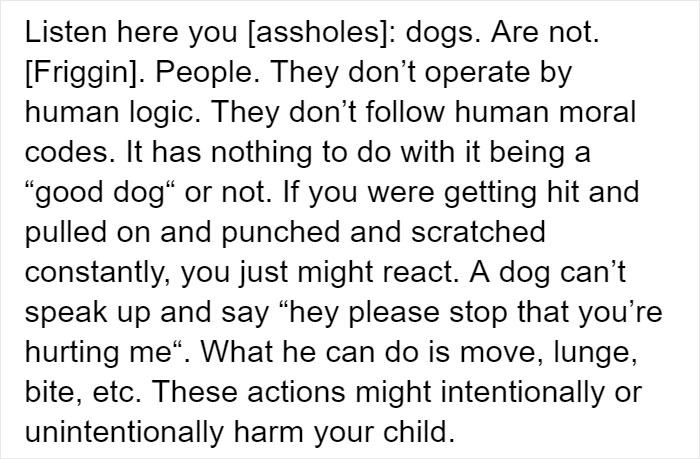 People Tired Of Others Allowing Children To Mistreat Pets Explain How Dumb And Dangerous That Is