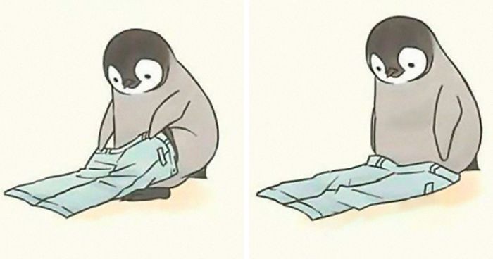 This Artist Draws Comics About A Little Penguin Who Fails At Basic Life Tasks, Except Being Super Cute (30 Pics)
