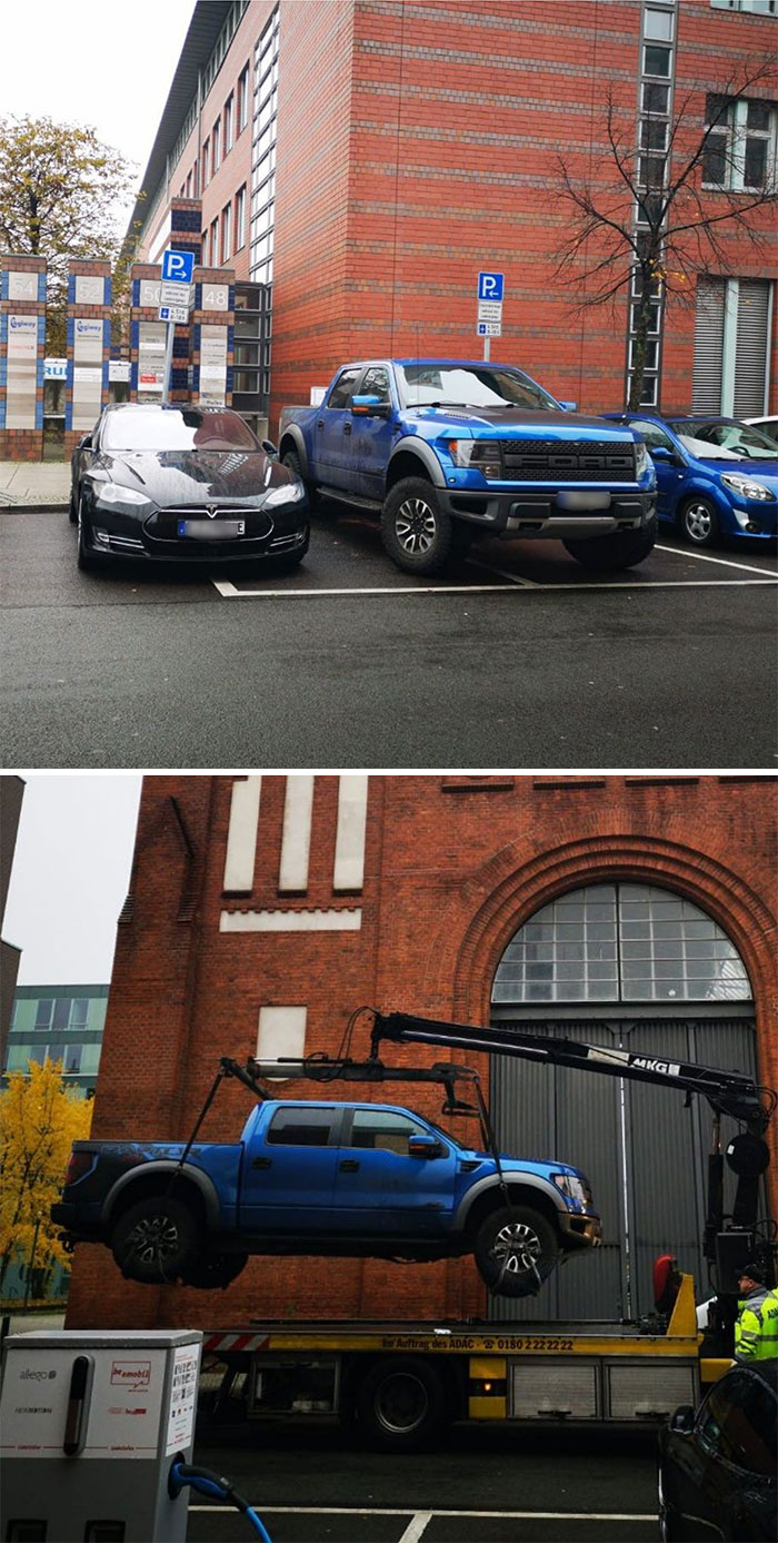 Block An Electric Charging Station. Get Towed