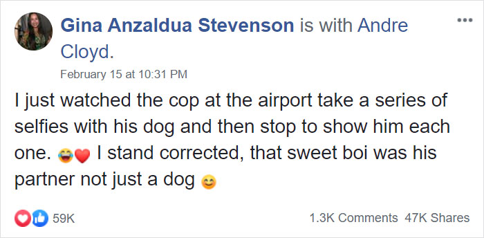Woman Shares How She Saw A Policeman Taking Selfies With His Service Dog, He Responds With Pics Woman Shares How She Saw A Policeman Taking Selfies With His Service Dog, He Responds With Pics
