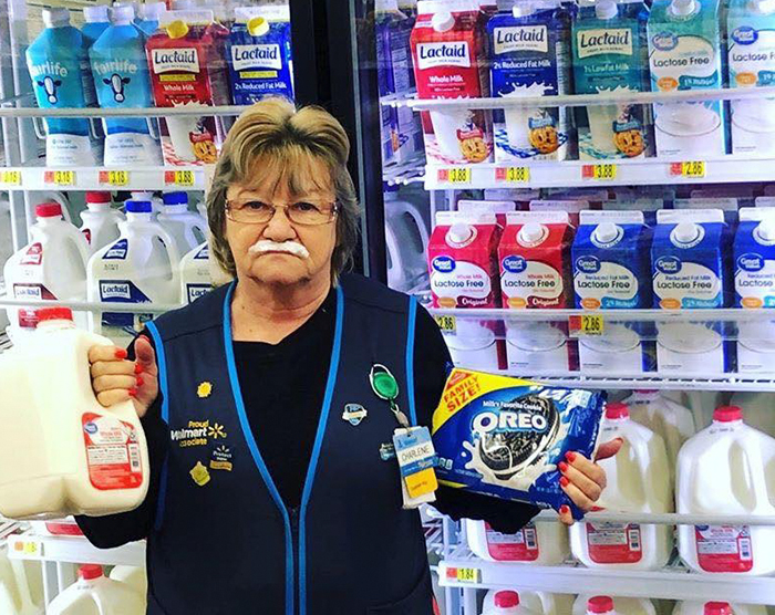 This Lady Works At Walmart, Poses With Its Products For Store’s Local FB Page And People Love Her Sense Of Humor