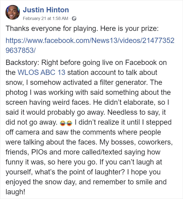 Reporter Has No Idea His Facebook Filters Are On During A Live Report, And The Broadcast Is Hilarious