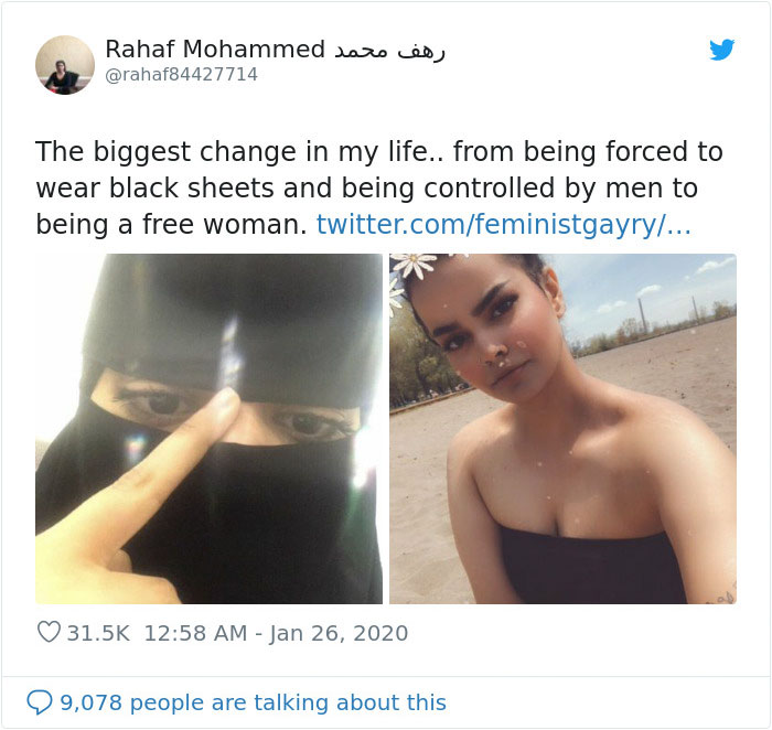 Saudi Girl Compares Pics With And Without A Niqab To Celebrate Being Free Saudi Girl Compares Pics With And Without A Niqab To Celebrate Being Free