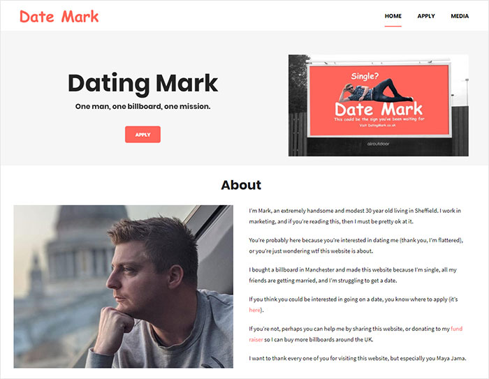 Single 30-Year-Old Man Buys A Billboard Asking Women To Date Him And The Website It Leads To Is Hilarious