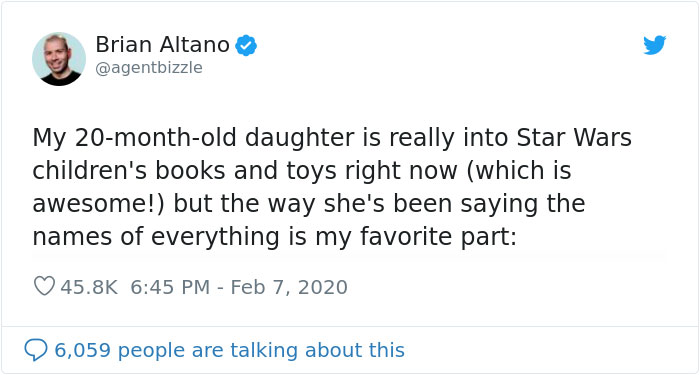 Dad Shares The Names His 1.5 Y.O. Daughter Calls Star Wars Characters, Mark Hamill Loves It Dad Shares The Names His 1.5 Y.O. Daughter Calls Star Wars Characters, Mark Hamill Loves It