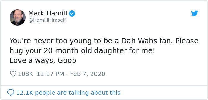 Dad Shares The Names His 1.5 Y.O. Daughter Calls Star Wars Characters, Mark Hamill Loves It Dad Shares The Names His 1.5 Y.O. Daughter Calls Star Wars Characters, Mark Hamill Loves It
