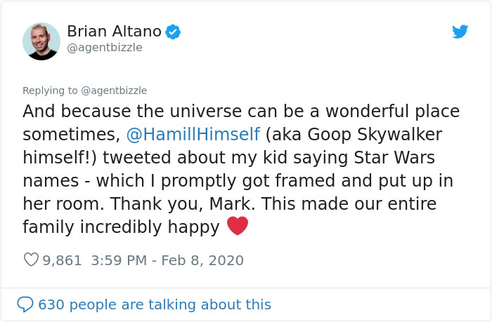 Dad Shares The Names His 1.5 Y.O. Daughter Calls Star Wars Characters, Mark Hamill Loves It Dad Shares The Names His 1.5 Y.O. Daughter Calls Star Wars Characters, Mark Hamill Loves It