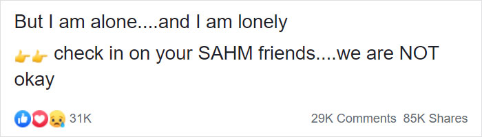 Post About The Sad Reality Of Being A Stay-At-Home Mom Is Going Viral Post About The Sad Reality Of Being A Stay-At-Home Mom Is Going Viral