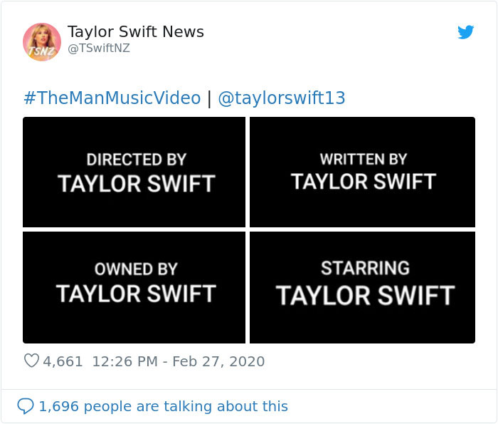 Taylor Swift Plays The Role Of An Entitled Dude For "The Man" Video, And It's Full Of Easter Eggs Taylor Swift Plays The Role Of An Entitled Dude For "The Man" Video, And It's Full Of Easter Eggs